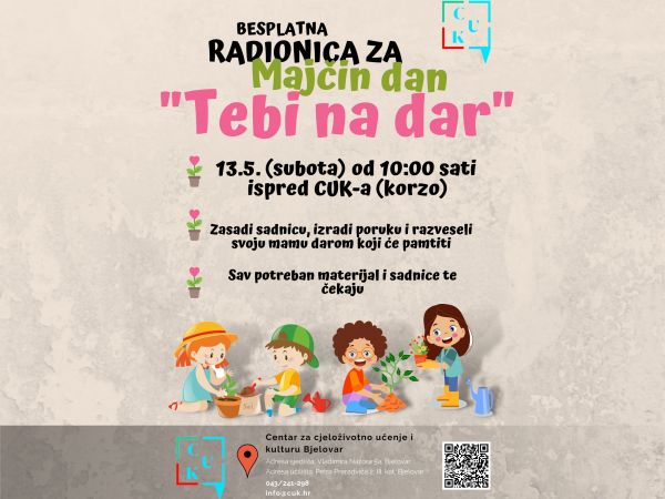 Kreativna radionica za Majčin dan ” Tebi na dar”