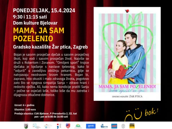 BOK FEST ZA DJECU I MLADE 2024 - PREDSTAVA “Mama, ja sam pozelenio”