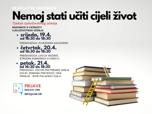 Radionica: Nemoj stati učiti cijeli život - Tjedan cjeloživotnog učenja