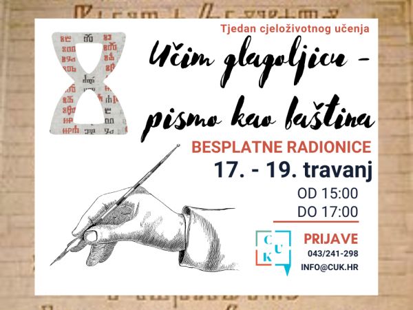 “Učimo glagoljicu - pismo kao baština” - radionice povodom Tjedna cjeloživotnog učenja