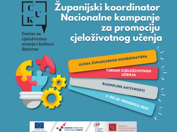 CUK Bjelovar izabran za županijskog koordinatora Nacionalne kampanje promocije cjeloživotnog učenja