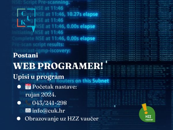 UPISI I POČETAK NASTAVE: Program obrazovanja za stjecanje mikrokvalifikacije web programiranje