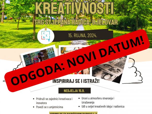 NOVI DATUM: FESTIVAL KREATIVNOSTI 29. RUJNA