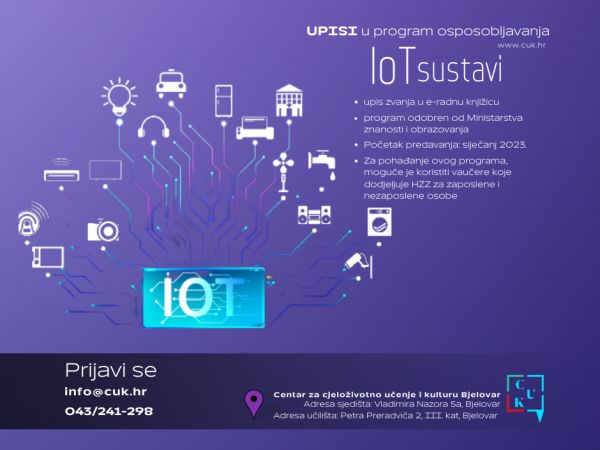 UPISI u program osposobljavanja za upravljanje IoT sustavima UPISI u program osposobljavanja za upravljanje IoT sustavima