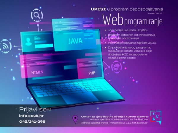 UPISI u program osposobljavanja za Web programera UPISI u program osposobljavanja za Web programera